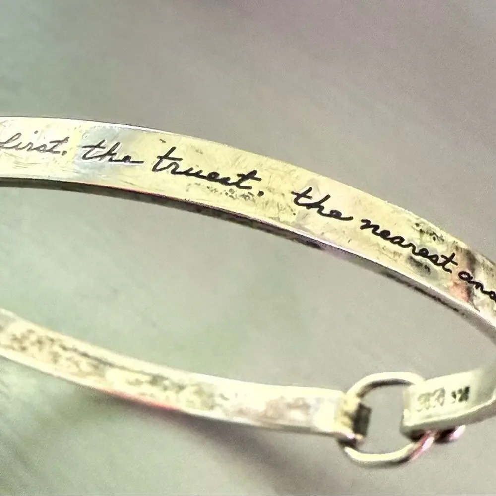 BB Becker 925 Sterling Silver Friends Inspirational Hook Bracelet